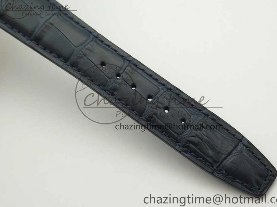 MIROTIME 0207 Portuguese Tourbillon IW5046 SS ZF Best Edition White Dial Blue Markers on Blue Leather Strap Fashionable 7149